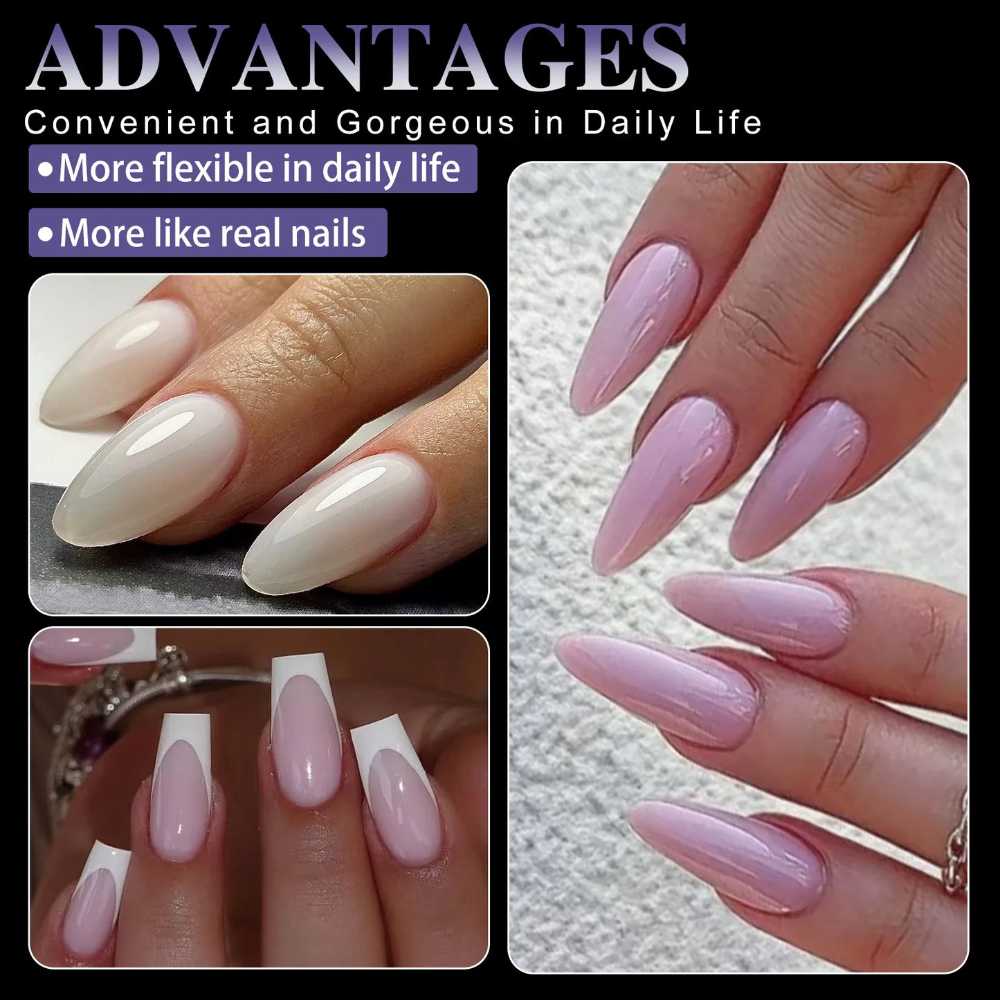 256pcs Soft Gel Nail Tips Medium Short Almond Coffin Full Cover Matte Extension Tools Acrylic Press on Nail DIY Manicure Decor