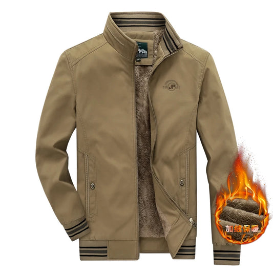 fleece warm Zipper jackets Top Men's Fashion Aviator Jacket Fleece Thickened Warm Baseball Jacket Autumn And Winter coats men