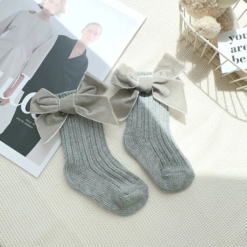 Winter Baby Infant Socks Thick Knitted Girls Ankle Socks Big Bows Warm Cotton Children Socks Toddlers Boot Socks 0-5Years