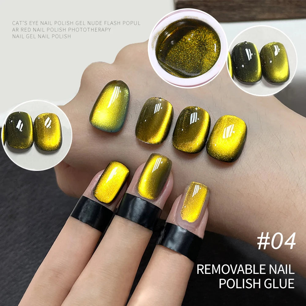 6ml Cat Eye Gel Nail Polish Shiny Magnetic Gel Semi Permanent Soak Off UV Gel Glitter Manicure Crystal Starry Nail Gel Varnish *