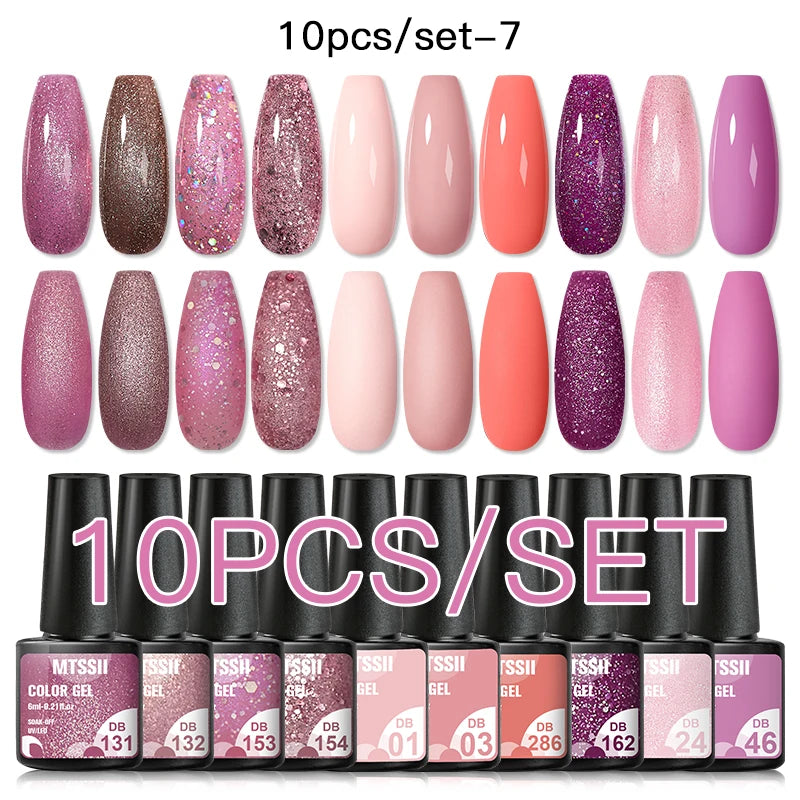 10PCS Coffee Color Gel Nail Polish Set Brown Earth Semi Permanent UV Gel Chocolate Autumn Winter Soak Off Nail Art Gel Varnish