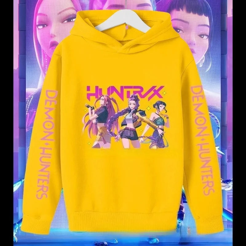 K-pop demon hunter long sleeved jacket Saja children's printed fashionable pullover children's jacket