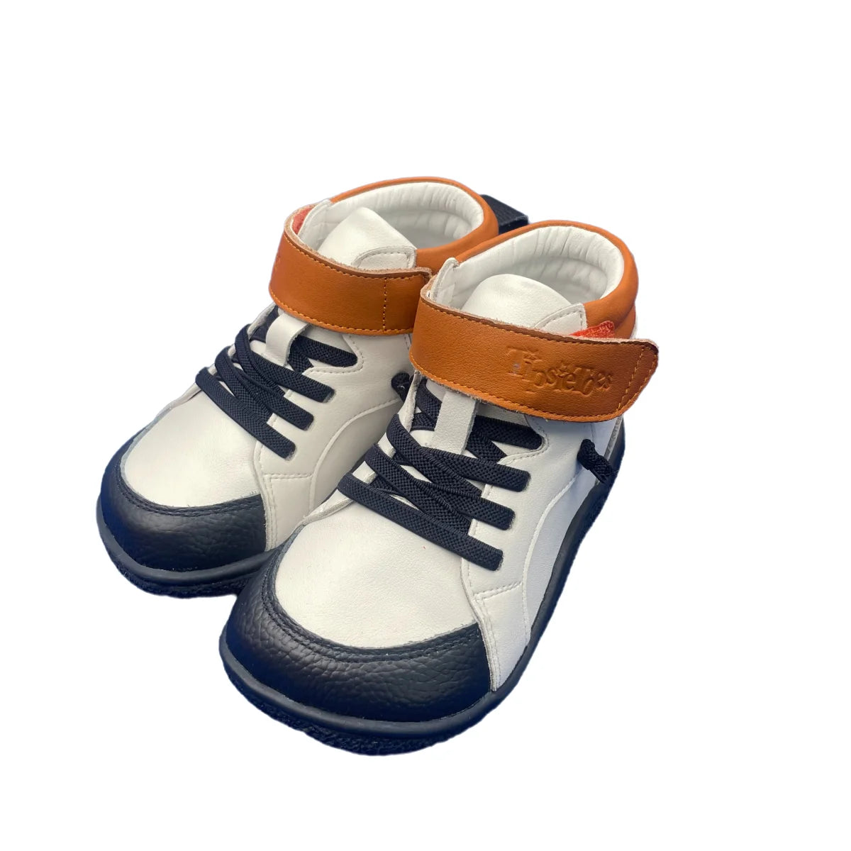 Tipsietoes Autumn Spring Genuine Leather Boots For Girls Boys Kids Barefoot Sneaker Leather Linning Light Weight Elastic Strape