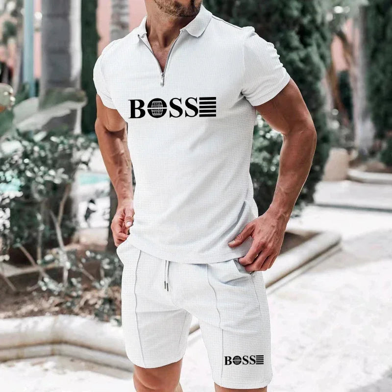 The new series of European and American men's summer POLO shirts, short-sleeved sets and sportswear feature comfortable and brea