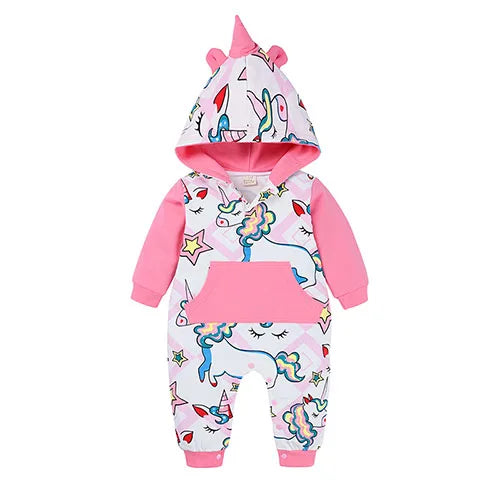 Winter Baby Rompers Plush Newborn Onesie Infant Warm and Thick Cartoon Rabbit Cotton Clothes for 0-2 Years