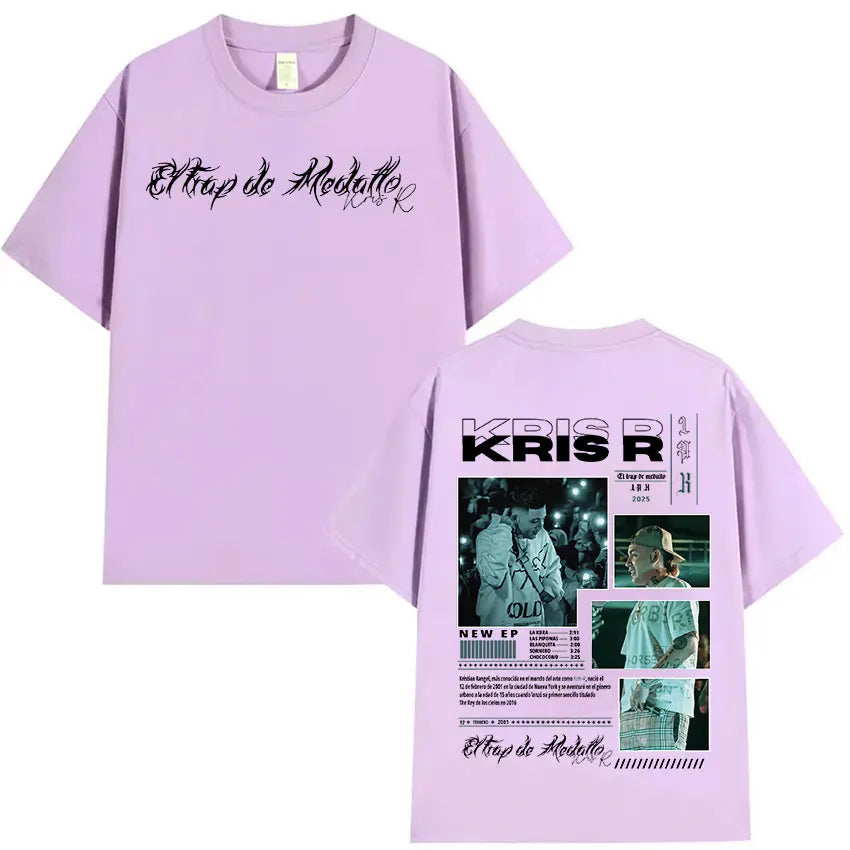 Rapper Kris R Album 2025 Graphic T-Shirt Men's Vintage Fashion High Quality T-shirts Hip Hop Oversized Cotton T Shirt Streetwear