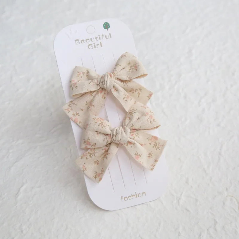 Elegant Bows hair clip, Lovely Children's Headwear, Cute Baby Hair Accessories, Trendy Full Coverage Fabric Hairpin for Girls