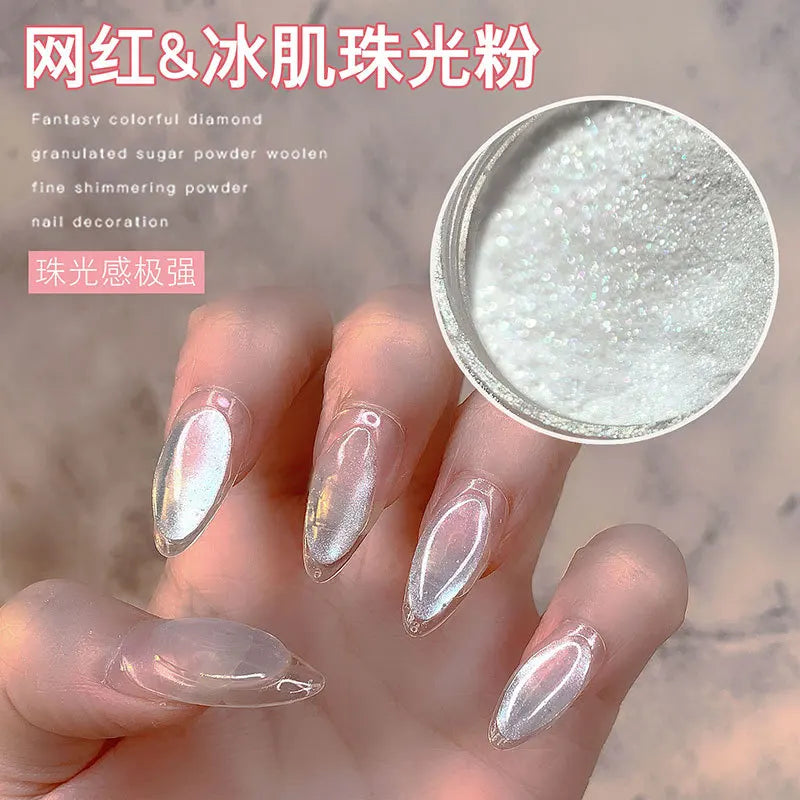 53 Jars 3D Cat Eye Effect Magnet Nail Powder Shiny Sparkly Mirror Nail Glitter Dust UV Gel Polish Chrome DIY Nail Art Pigment #F