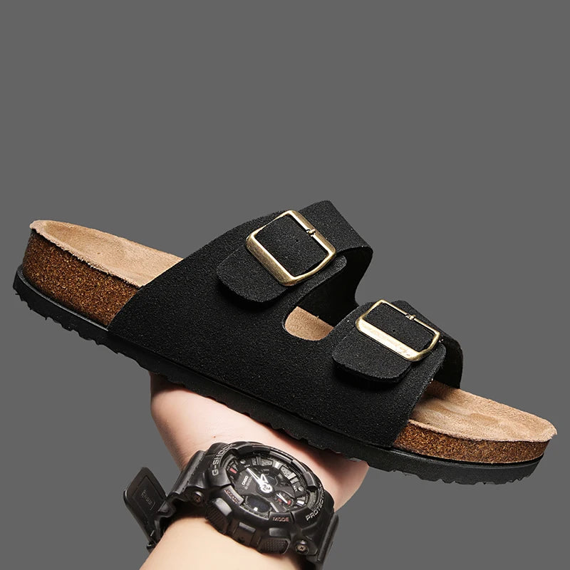 Man's Leather Sandal for Men Beach Sandals Men 2025 Designer Men's Shoes Men's Comfortable Slipper Original Brands Shoes Summer