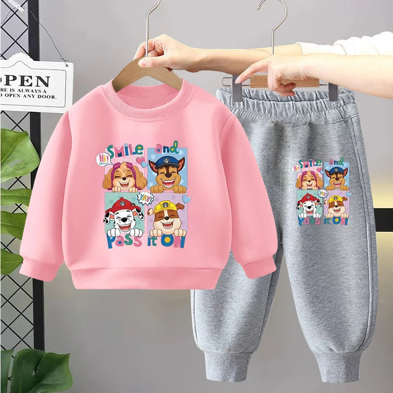 PAW Patrol Children's Sets Anime Printed Boys Girls Pullover and Long Pants Two Piece Set Autumn Kids Casual Thin Tracksuit