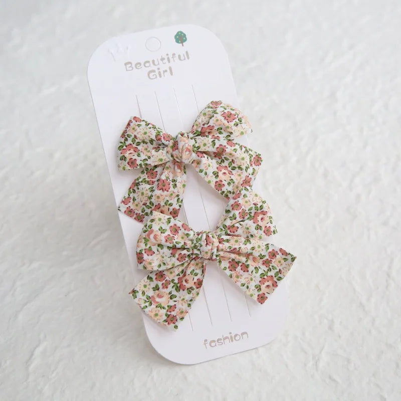 Elegant Bows hair clip, Lovely Children's Headwear, Cute Baby Hair Accessories, Trendy Full Coverage Fabric Hairpin for Girls