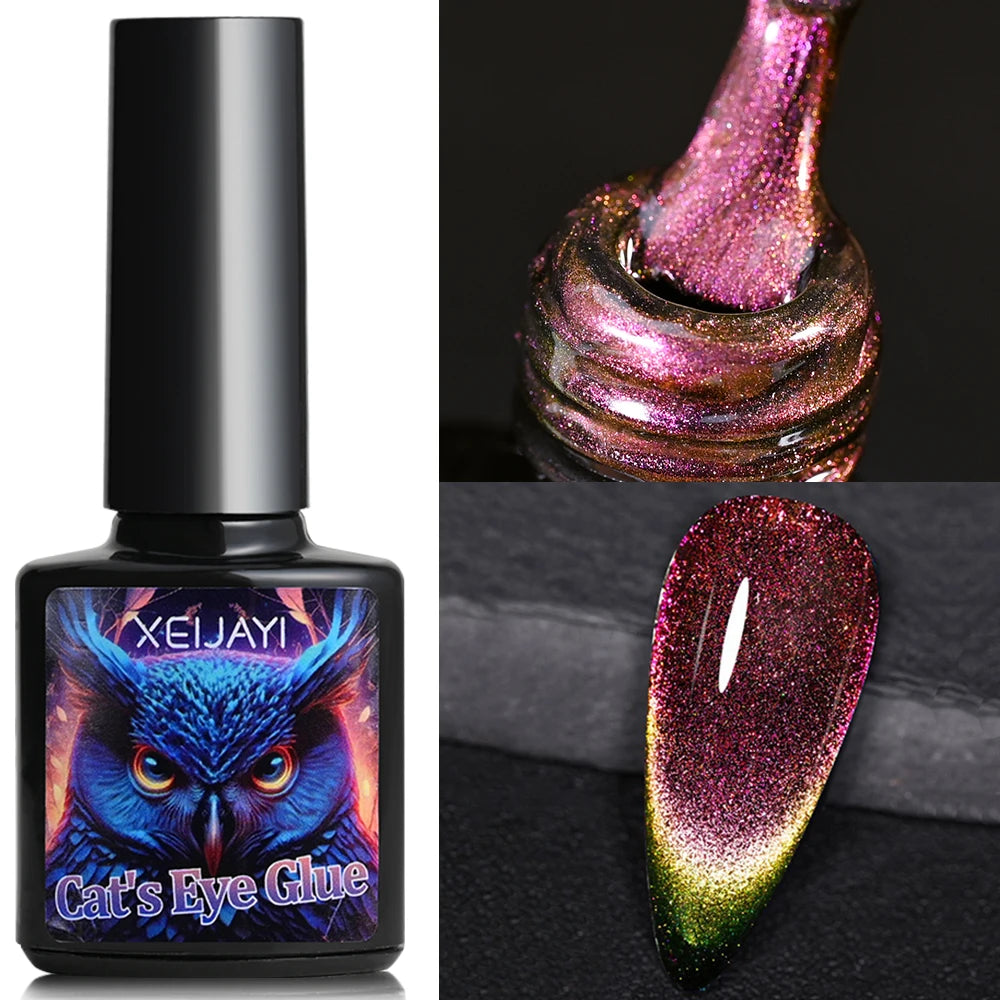 6ml Cat Eye Gel Nail Polish Shiny Magnetic Gel Semi Permanent Soak Off UV Gel Glitter Manicure Crystal Starry Nail Gel Varnish *