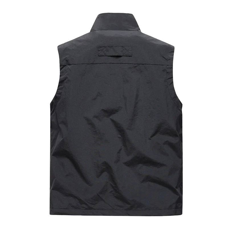 7xl Plus Size Multi-Pocket Vest Men Outdoor Sporting Fishing Vest Photography Work Clothes 6xl 5xl 4xl Casual Cargo Vest Jacket