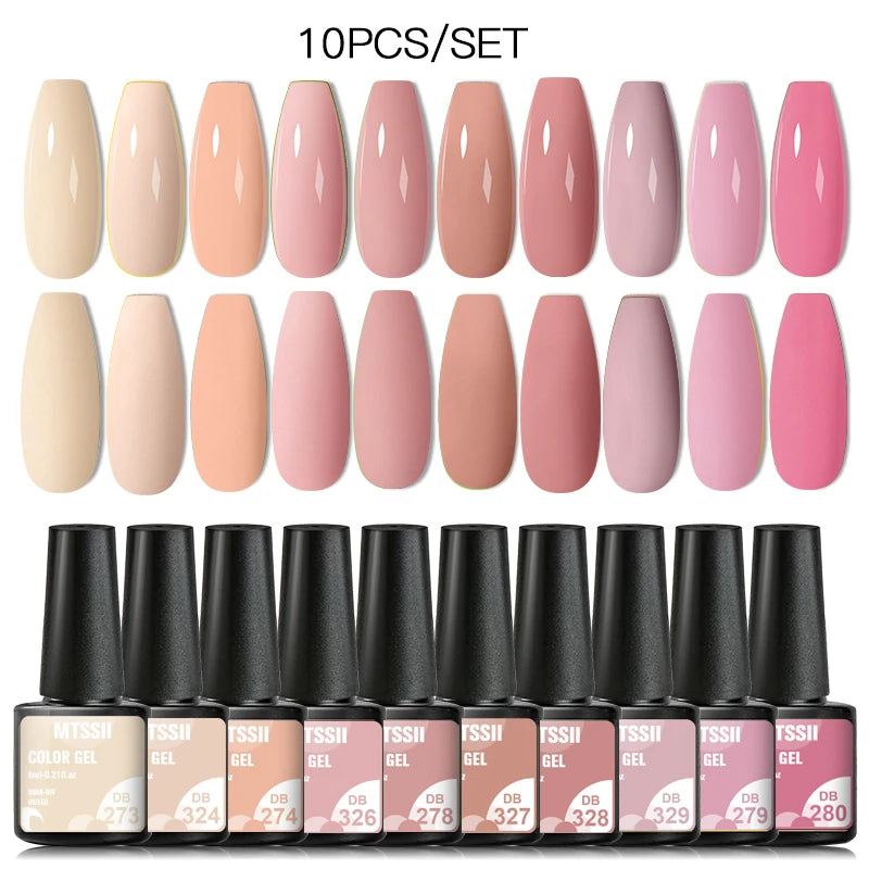 10PCS Coffee Color Gel Nail Polish Set Brown Earth Semi Permanent UV Gel Chocolate Autumn Winter Soak Off Nail Art Gel Varnish