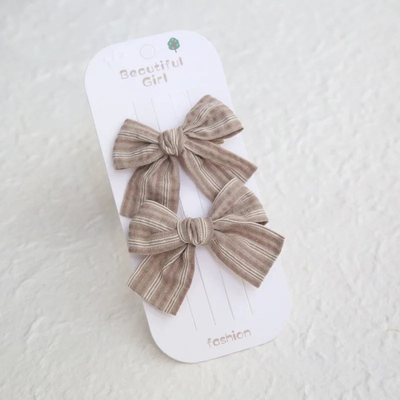 Elegant Bows hair clip, Lovely Children's Headwear, Cute Baby Hair Accessories, Trendy Full Coverage Fabric Hairpin for Girls