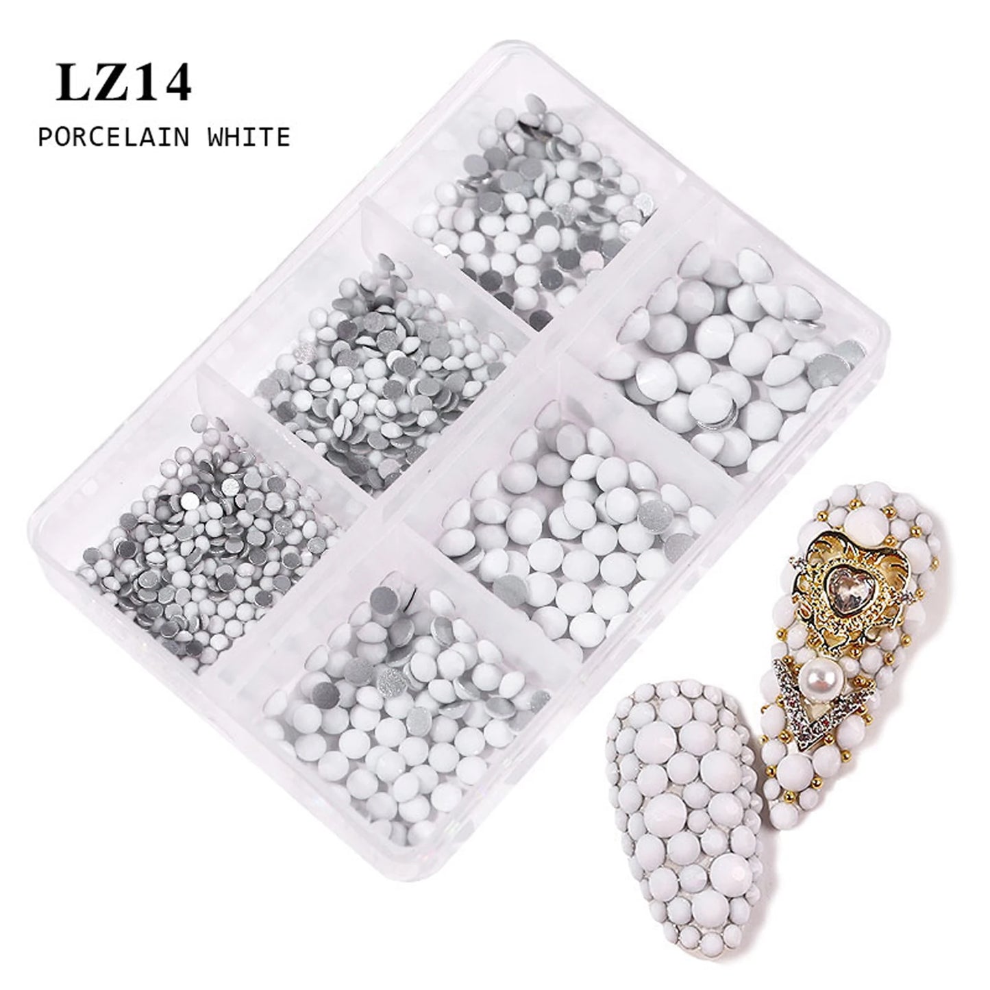 6Grids Kit Nail Decoration Mix Size Nail Diamond Flatback Rhinestone Glue Strass Diy Bling Stickers Skin Non Hotfix Crystals