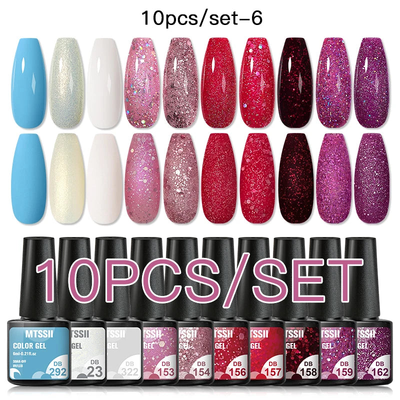 10PCS Coffee Color Gel Nail Polish Set Brown Earth Semi Permanent UV Gel Chocolate Autumn Winter Soak Off Nail Art Gel Varnish