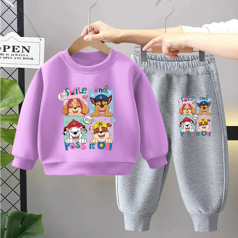 PAW Patrol Children's Sets Anime Printed Boys Girls Pullover and Long Pants Two Piece Set Autumn Kids Casual Thin Tracksuit