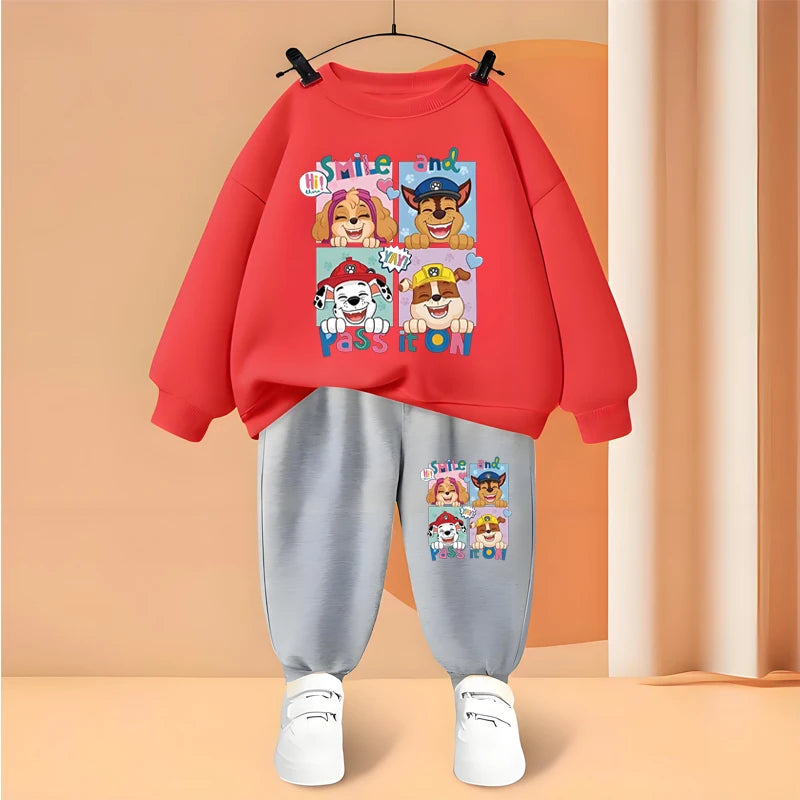 PAW Patrol Children's Sets Anime Printed Boys Girls Pullover and Long Pants Two Piece Set Autumn Kids Casual Thin Tracksuit