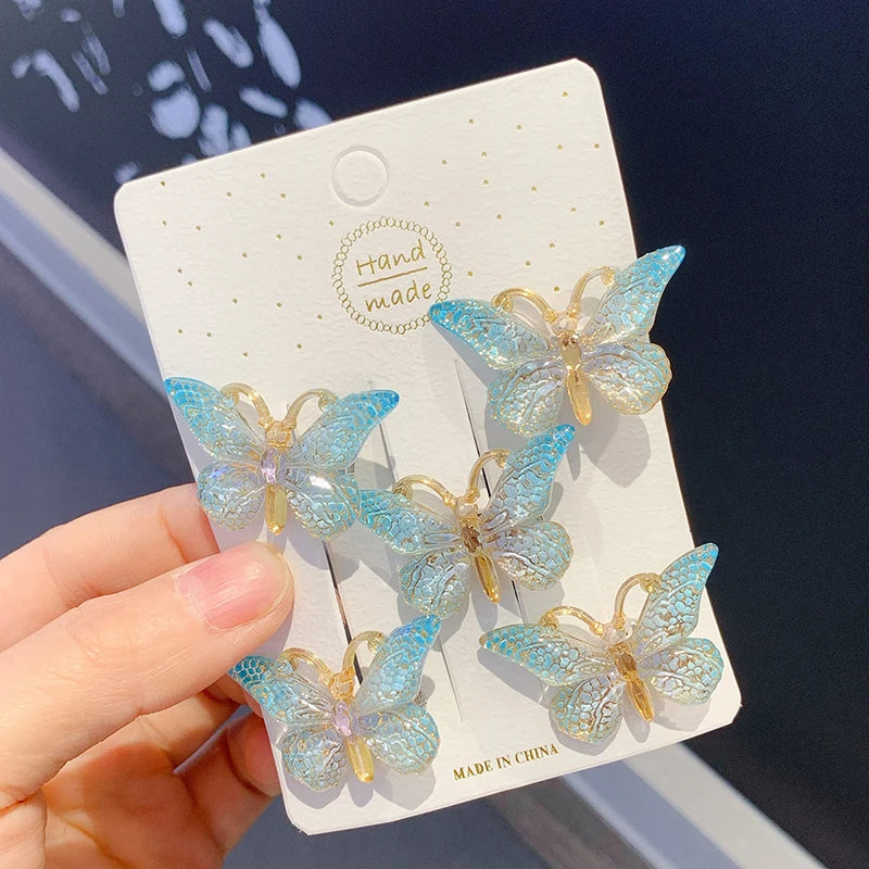 5PCS/Set Lace Bow Princess Baby Hairpins Cute Cartoon Bear Rabbit Sided Clips for Girl Floral Hair Clips Kids Hair Accessories