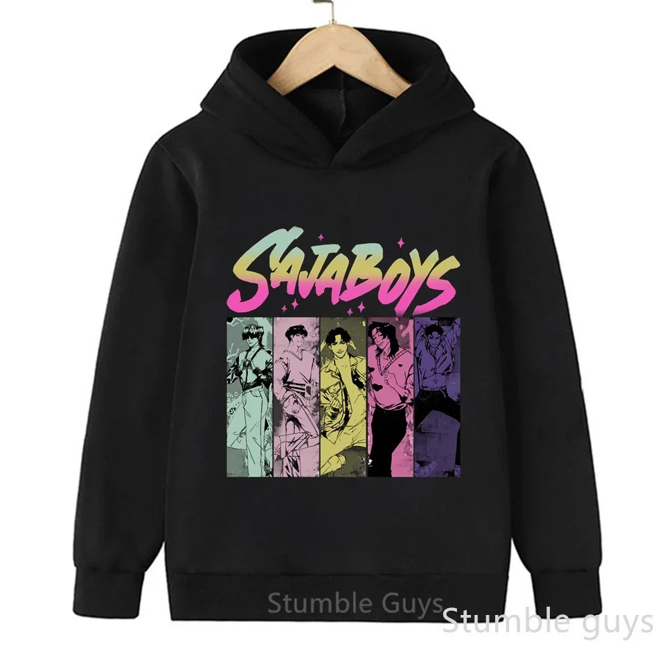 Sportswear Boys Girls Kids Kpop Demon Hunters Hoodie Set 3-14Y Autumn Daily Wear