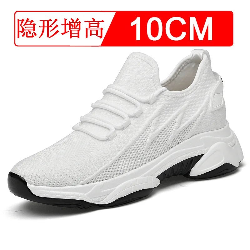 Invisible inner height increasing men's shoes 4cm-10cm breathable fly woven mesh height increasing sports shoes casual shoes