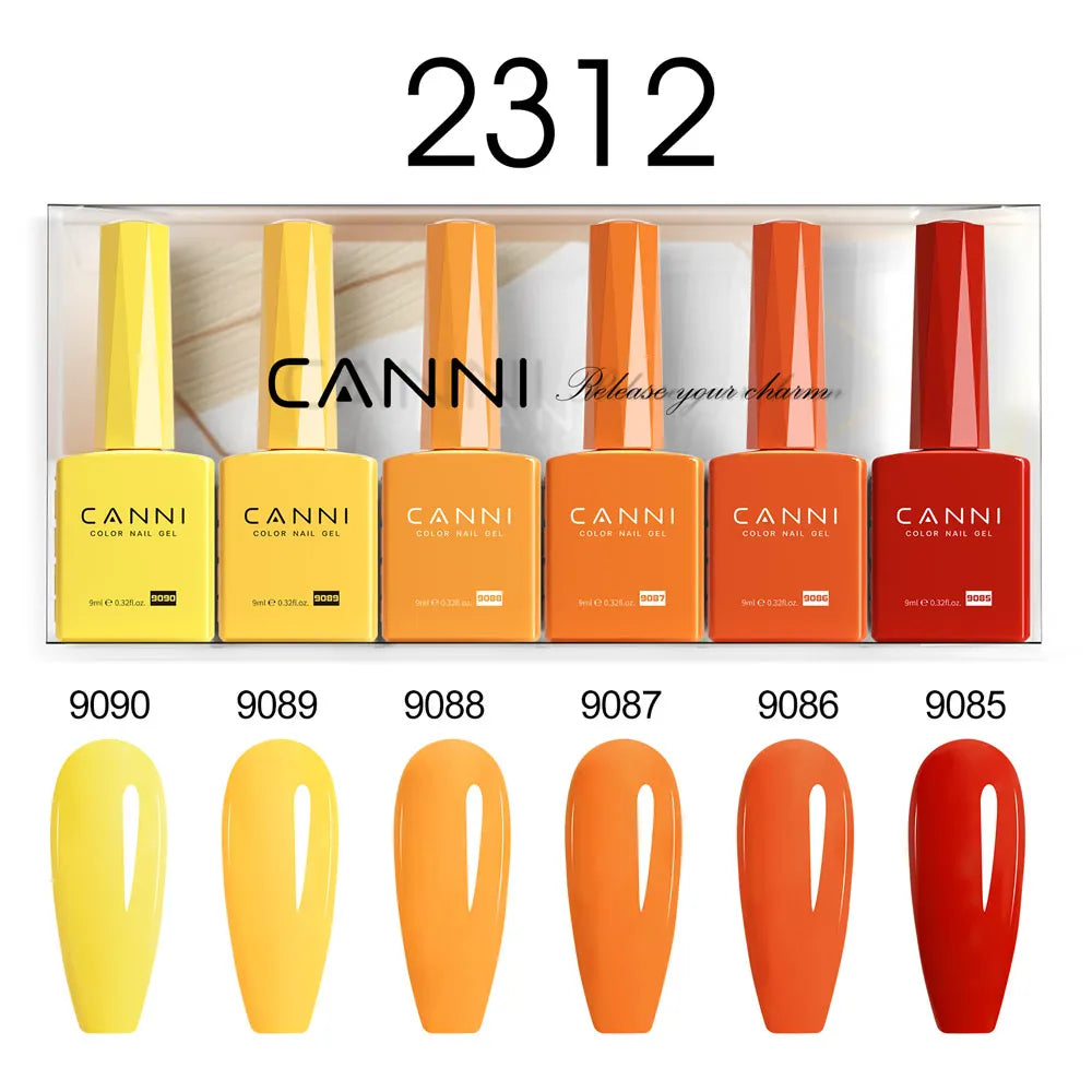 CANNI Hema Free Nail Gel Polish Thanks Giving Gift Christmas Red Color Collection Semi Permanent 9ml French Nail Gorgeous Color