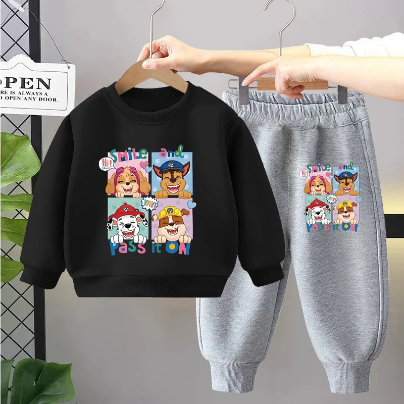 PAW Patrol Children's Sets Anime Printed Boys Girls Pullover and Long Pants Two Piece Set Autumn Kids Casual Thin Tracksuit