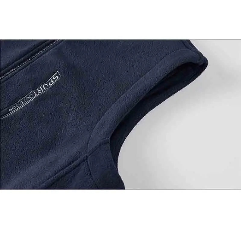 Two-sided Thicken Fleece Men Casual Coat Vest Autumn Winter Streetwear Fashion Male Solid Zipper Casual Warm Sleeveless Jackets