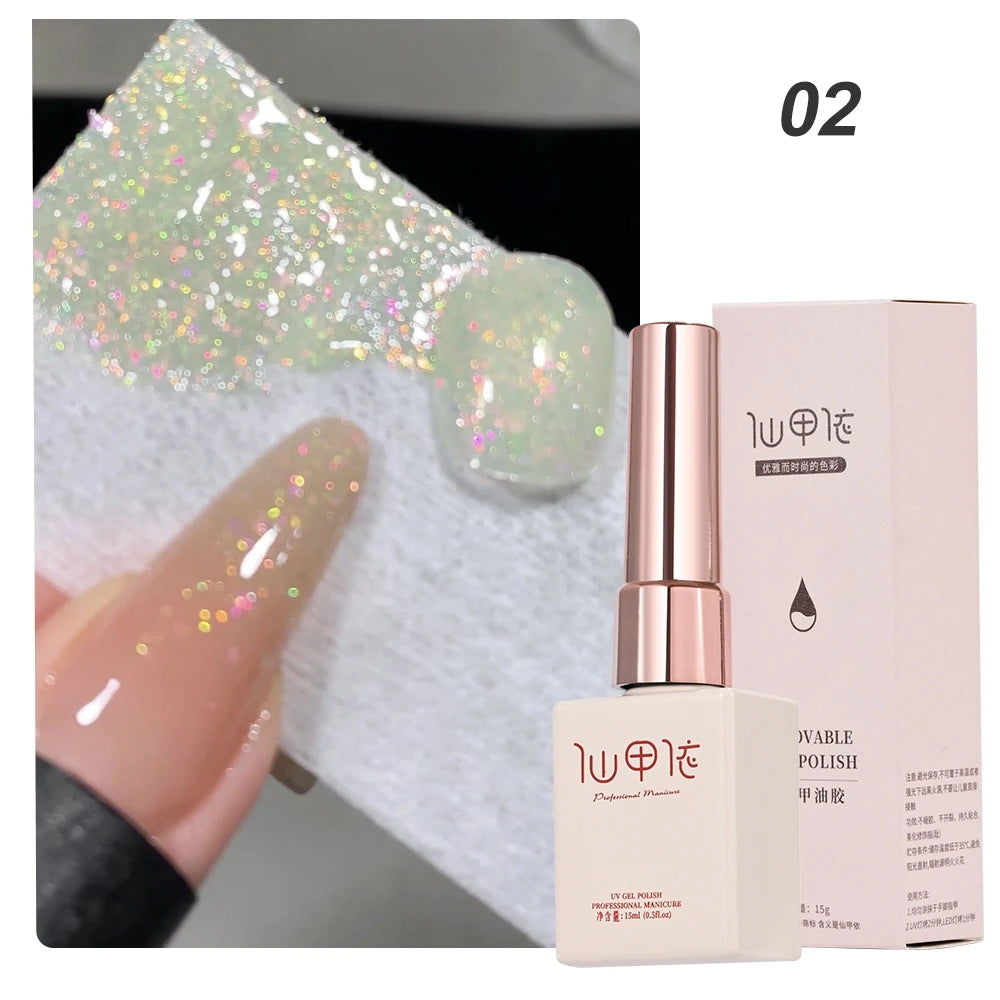 6ml Cat Eye Gel Nail Polish Shiny Magnetic Gel Semi Permanent Soak Off UV Gel Glitter Manicure Crystal Starry Nail Gel Varnish *