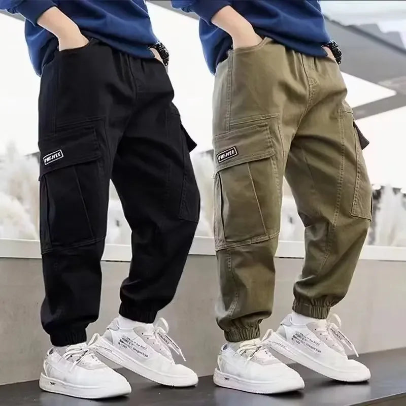 Boys Casual Workwear Trousers 8-15 Years Spring Autumn New Style Middle Large Children's Long Pants Boy's Leisure Pants
