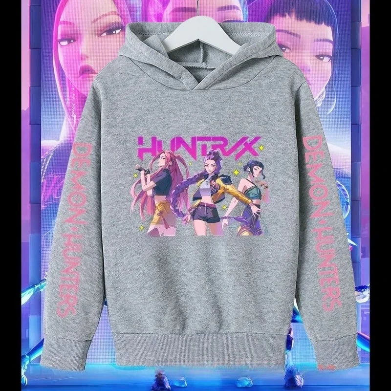 K-pop demon hunter long sleeved jacket Saja children's printed fashionable pullover children's jacket