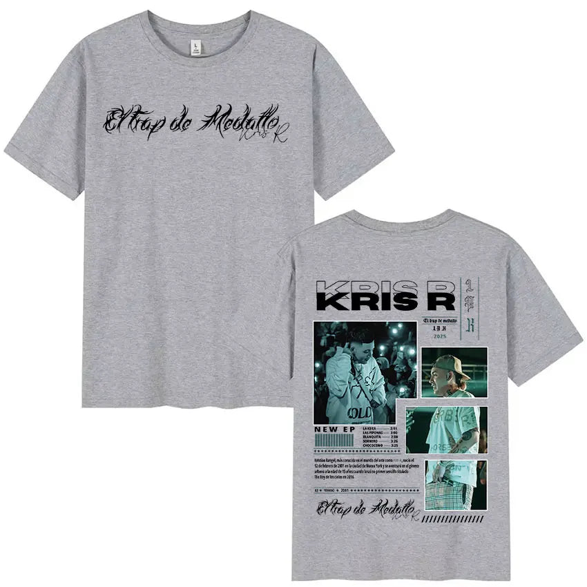 Rapper Kris R Album 2025 Graphic T-Shirt Men's Vintage Fashion High Quality T-shirts Hip Hop Oversized Cotton T Shirt Streetwear
