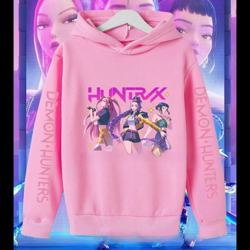 K-pop demon hunter long sleeved jacket Saja children's printed fashionable pullover children's jacket