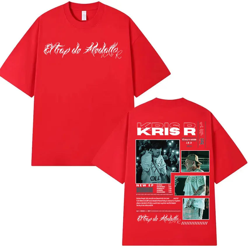 Rapper Kris R Album 2025 Graphic T-Shirt Men's Vintage Fashion High Quality T-shirts Hip Hop Oversized Cotton T Shirt Streetwear