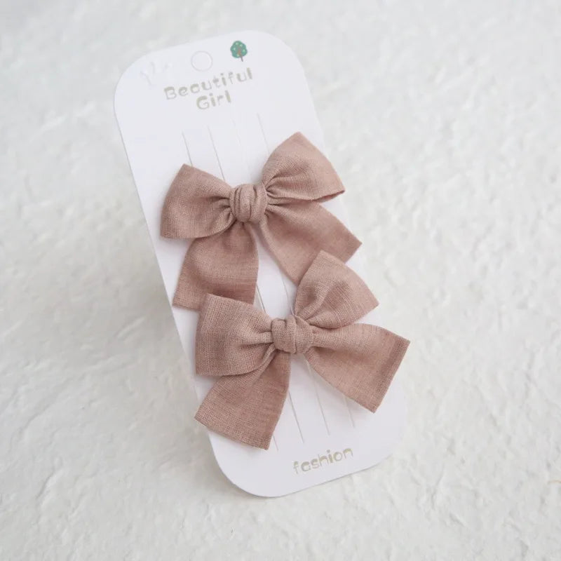 Elegant Bows hair clip, Lovely Children's Headwear, Cute Baby Hair Accessories, Trendy Full Coverage Fabric Hairpin for Girls