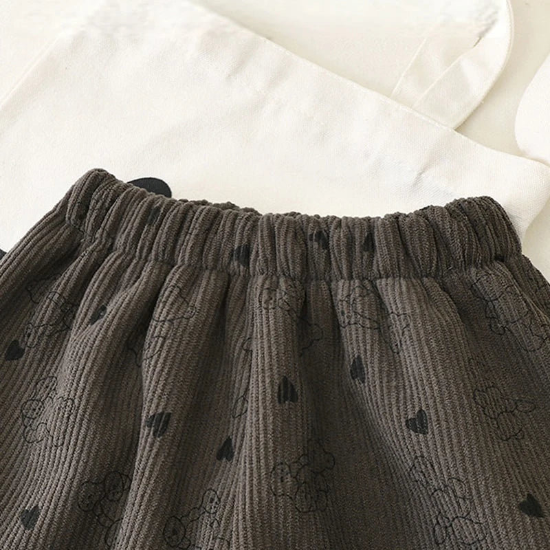 Winter Warm Fleece Lined Kids Pants Printed Toddler Boys Girls Trousers Retro Polka Dot Pattern Children's Clothes