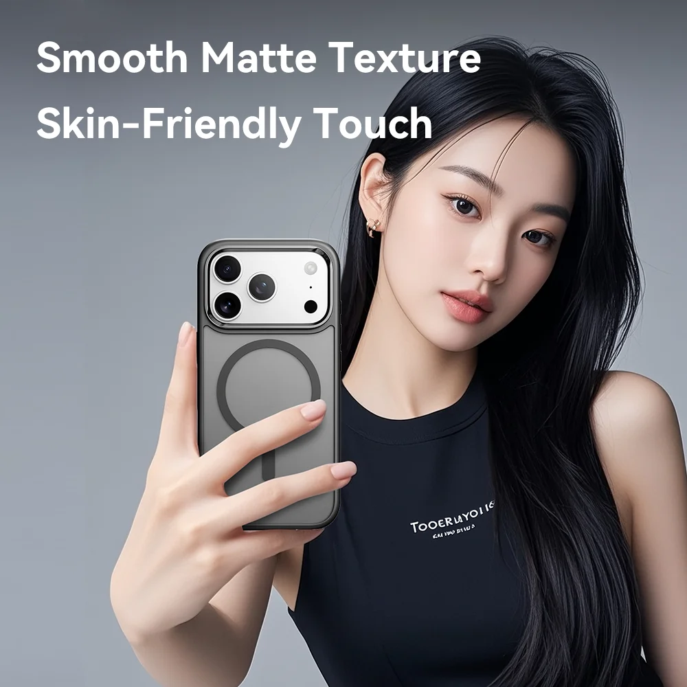 ROCK Translucent Magnetic Case for iPhone 17 Pro Max Matte Four-coner Airbag Anti-fall Hard Cover for iPhone 17 Pro Bumper Case