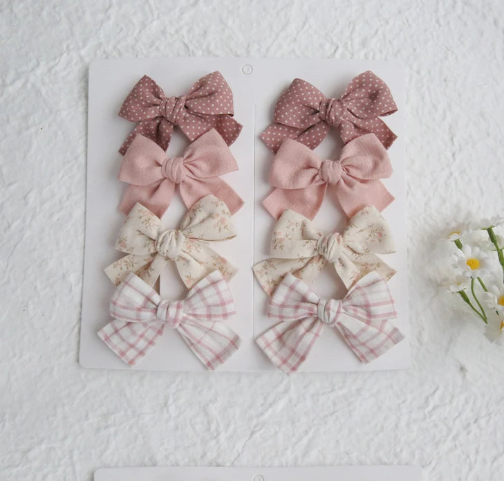 Elegant Bows hair clip, Lovely Children's Headwear, Cute Baby Hair Accessories, Trendy Full Coverage Fabric Hairpin for Girls