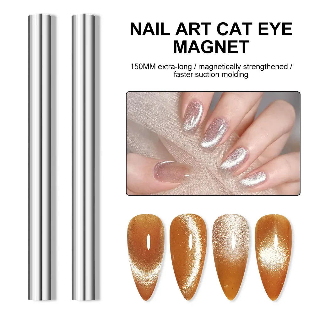 Cat's Eye Gel Nail Polish Magnetic Stick Cylindrical Strong Nail Magnet for Cat Eye UV Gel Polish Magic Nails Art Design Tool