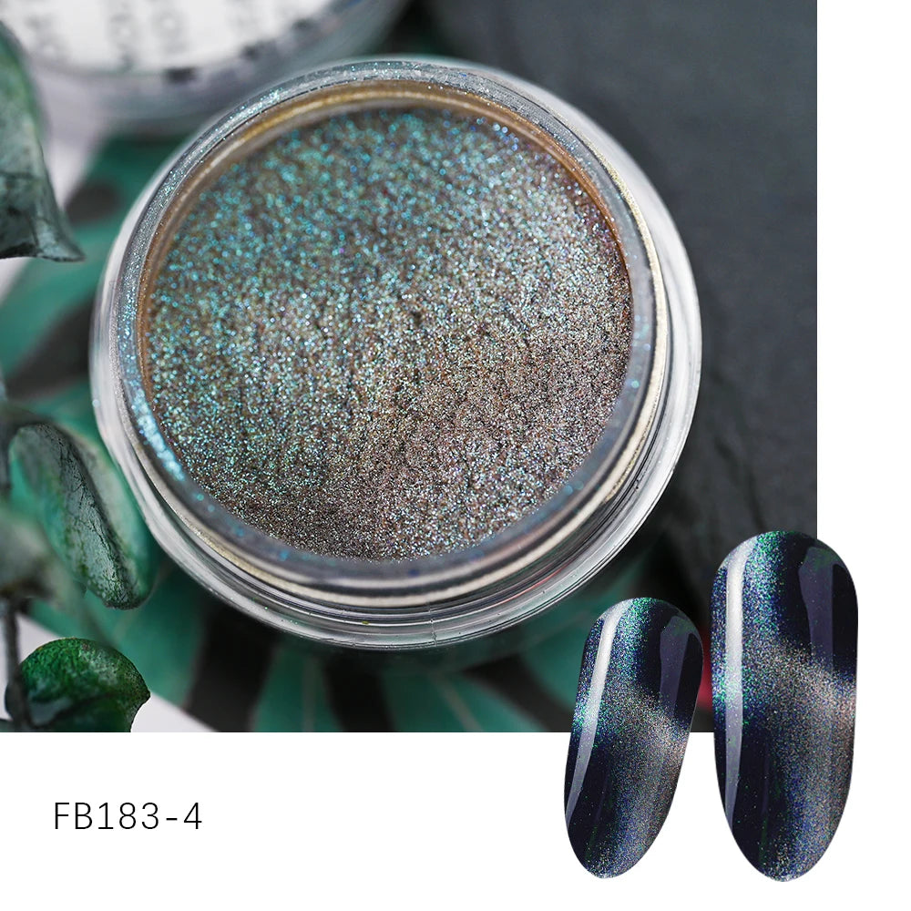 53 Jars 3D Cat Eye Effect Magnet Nail Powder Shiny Sparkly Mirror Nail Glitter Dust UV Gel Polish Chrome DIY Nail Art Pigment #F