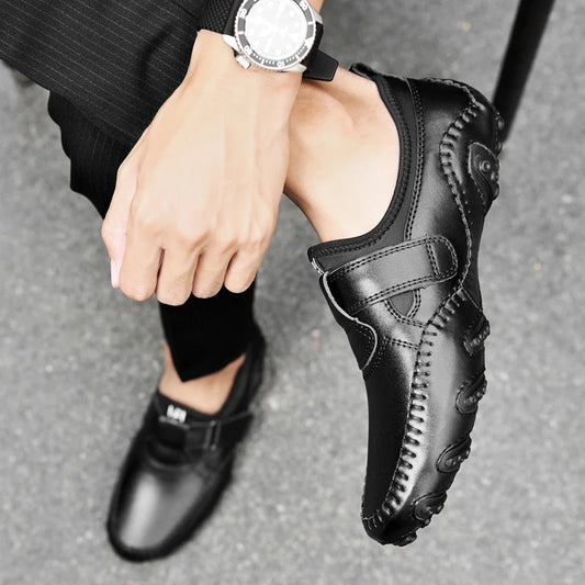 Handmade Men's Spring Comfortable Soft Bottom Lightweight Bean Shoes Fashionable New Men's Breathable Anti Slip Driving Shoes