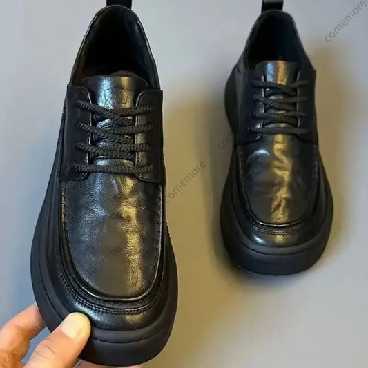 New Men's Business Casual Board Shoes Round Toe Fashion British Versatile Breathable PU Leather Soft Soled Formal Shoes for men