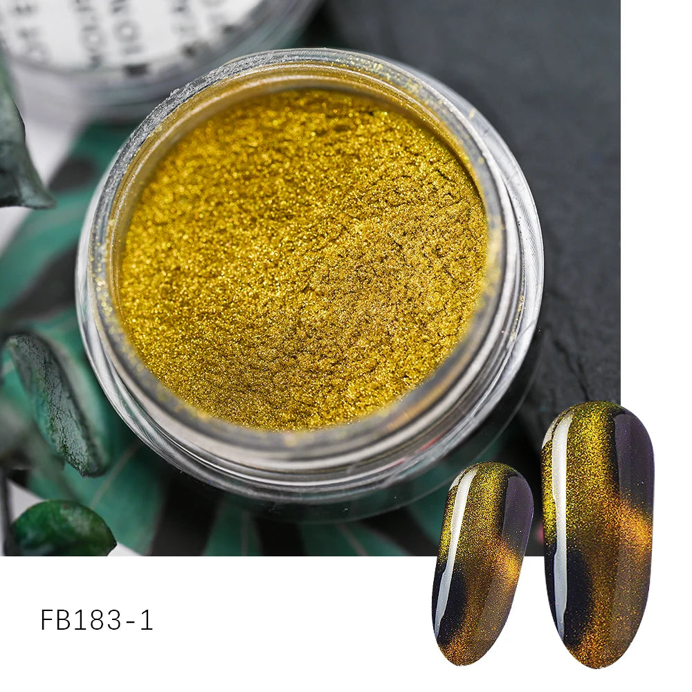 53 Jars 3D Cat Eye Effect Magnet Nail Powder Shiny Sparkly Mirror Nail Glitter Dust UV Gel Polish Chrome DIY Nail Art Pigment #F