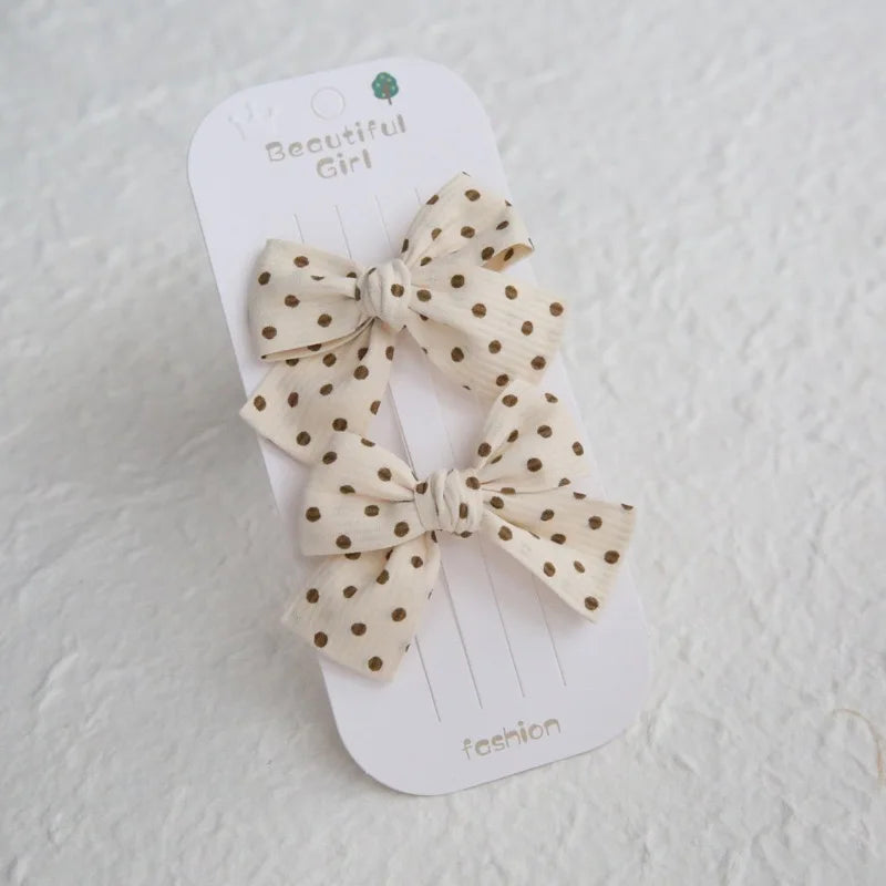 Elegant Bows hair clip, Lovely Children's Headwear, Cute Baby Hair Accessories, Trendy Full Coverage Fabric Hairpin for Girls