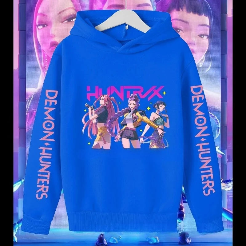 K-pop demon hunter long sleeved jacket Saja children's printed fashionable pullover children's jacket