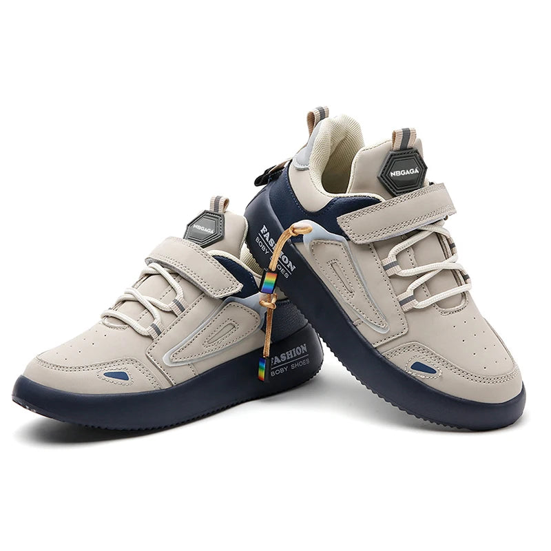 New Leather Kids Running Shoes Fashion Children  Casual Walking Student Tennis Sneakers Non Slip