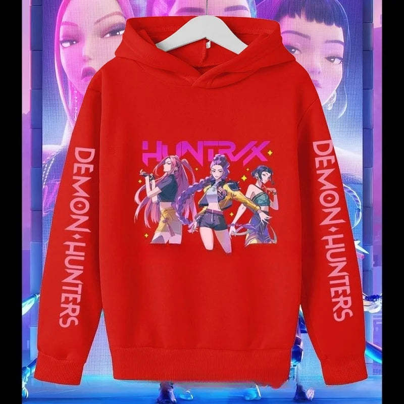 K-pop demon hunter long sleeved jacket Saja children's printed fashionable pullover children's jacket