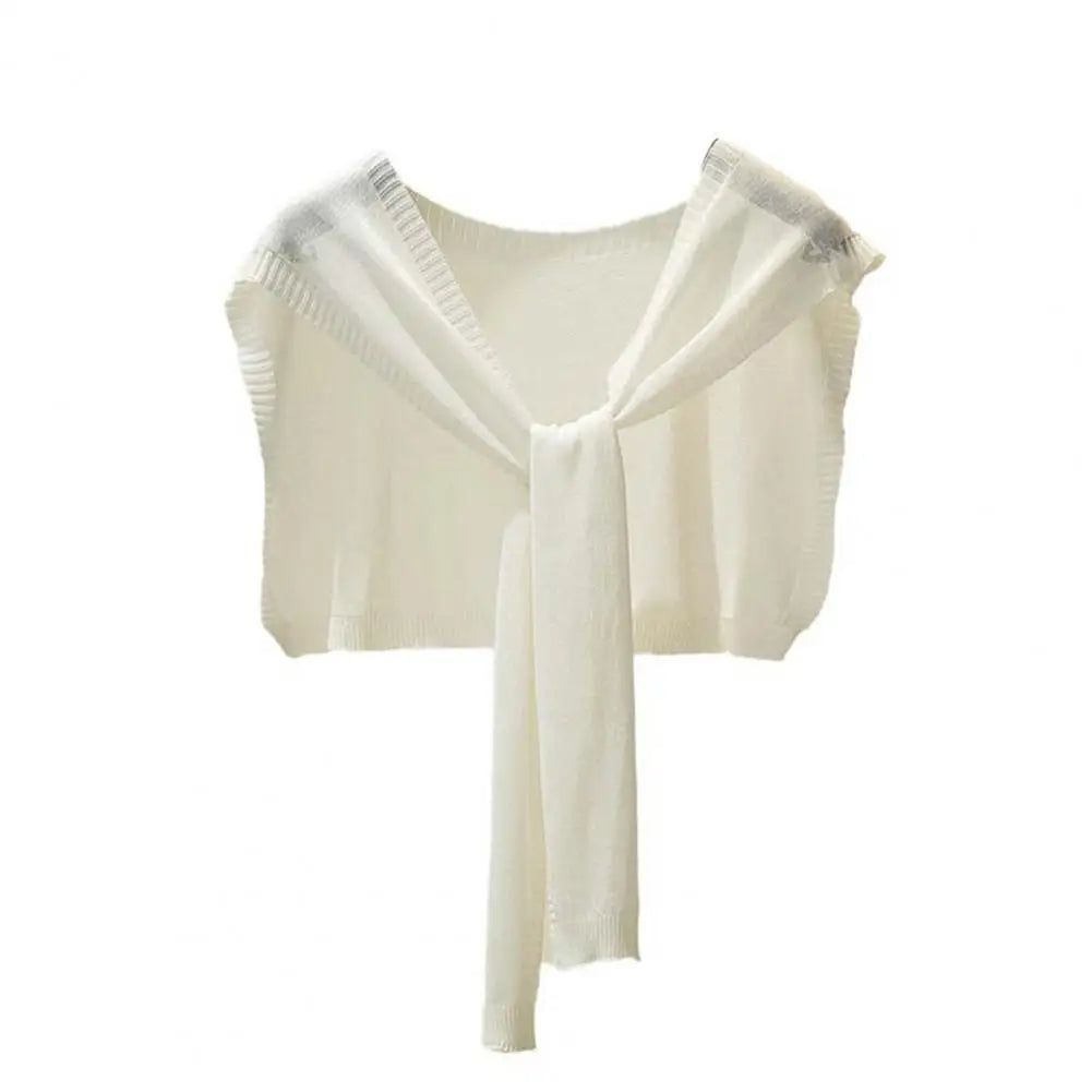 Temperament Skin-Touching Versatile Summer Lady Knitted Thin Shoulder Shawl Fake Lapel Costume Accessories