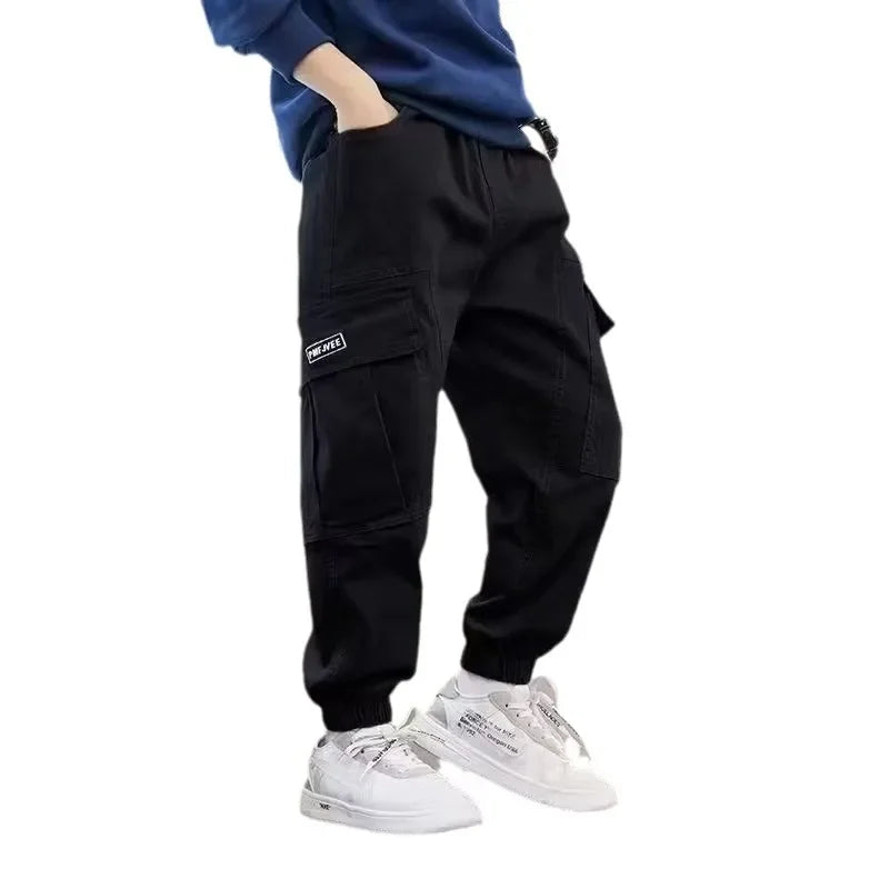 Boys Casual Workwear Trousers 8-15 Years Spring Autumn New Style Middle Large Children's Long Pants Boy's Leisure Pants